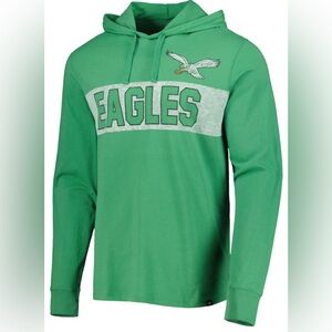 Men's '47 Kelly Green Philadelphia Eagles Field Franklin Hooded Long Sleeve